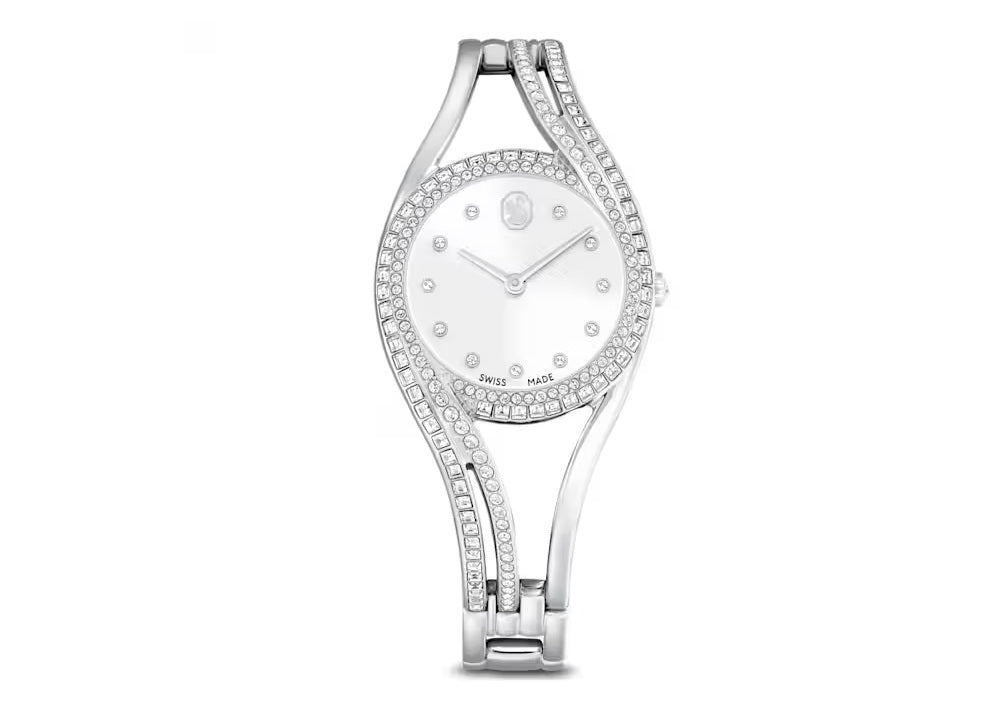 Swarovski Hyperbola bangle watch Swiss Made, Silver tone, Stainless steel 5689432