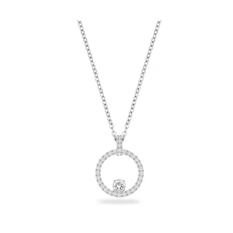 Swarovski Creativity:Pendant Circle White, Rhodium plated 5198686