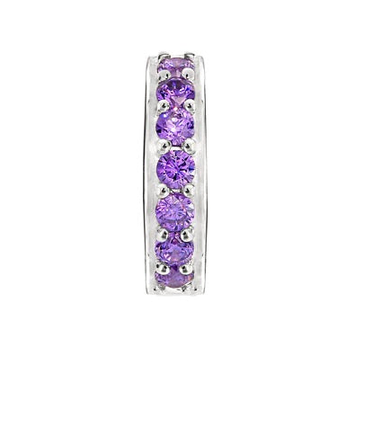Candid Sterling Silver stopper with purple cubic zirconia ST0011
