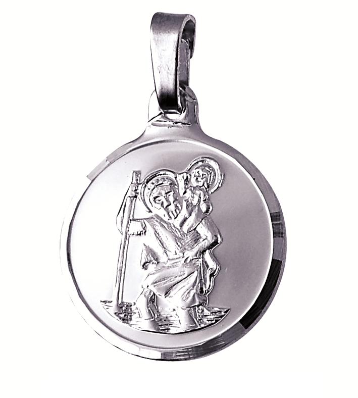 Parrys Jewellers Fine Silver Round St Christopher Medal