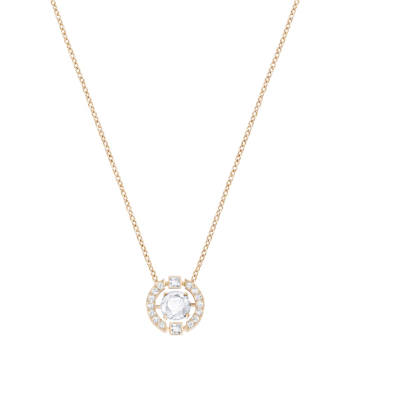 Swarovski Crystal Sparkling Necklace Round cut, White, Rose gold-tone plated 5272364