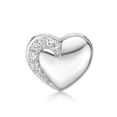 Sterling Silver Heart Slider, Left Edge Set
