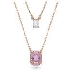 Swarovski Millenia Layered Necklace Octagon Cut, Rose Gold-Tone Plated 5640558