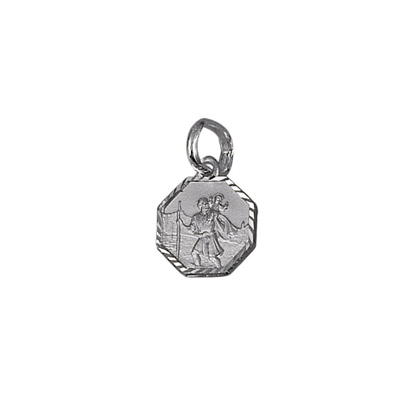 Parrys Jewellers Sterling Silver Octagon St Christopher Medal