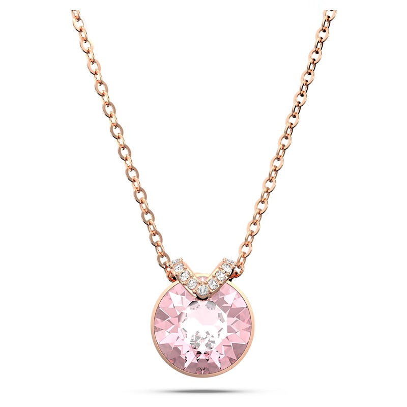 Swarovski Bella V Pendant Round Cut, Pink, Rose Gold-Tone Plated 5662088