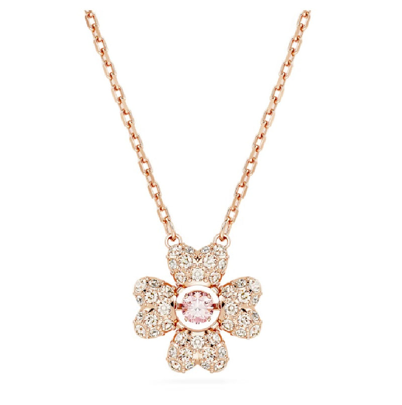 Swarovski Idyllia pendant Clover, White, Rose gold-tone plated 5674211