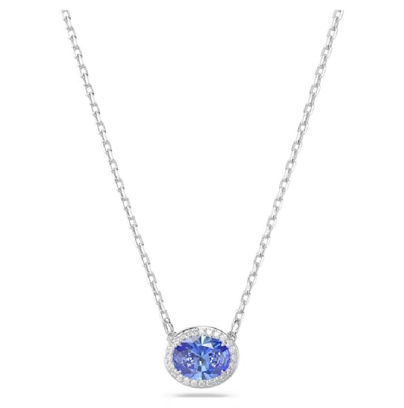 Swarovski Constella necklace Oval cut, Blue, Rhodium plated 5671809