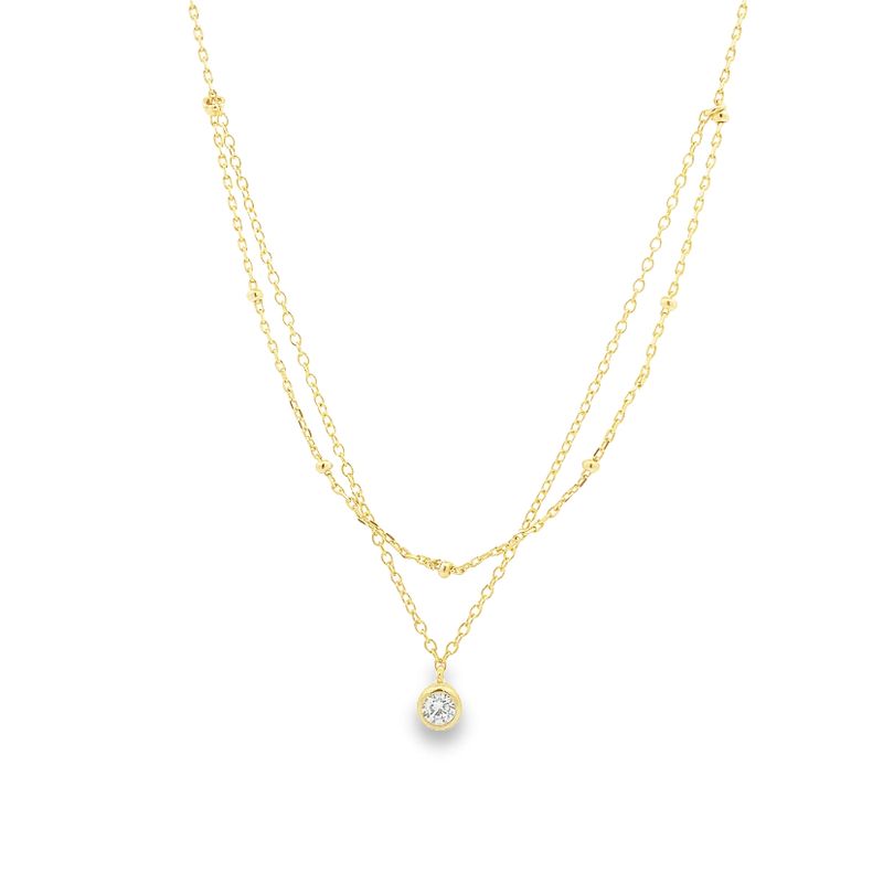 Parrys Jewellers Gold Plate Cubic Zirconia Layered Chain