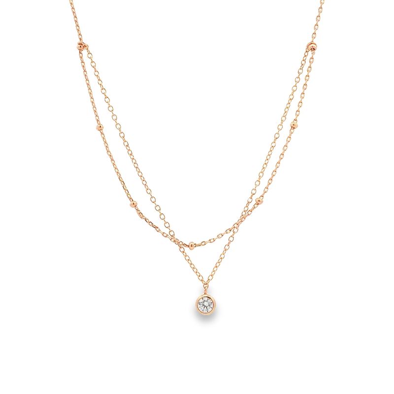 Parrys Jewellers Rose Gold Plate Cubic Zirconia Layered Chain