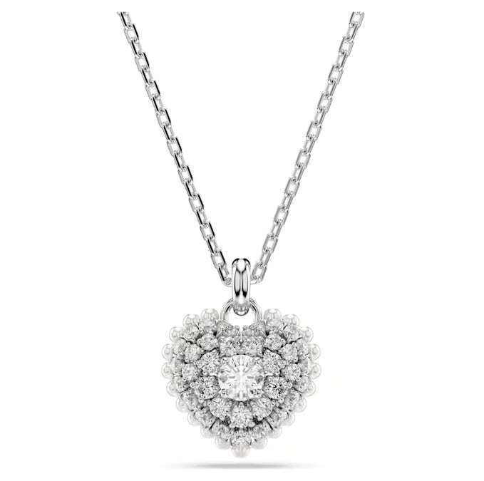 Swarovski Hyperbola pendant Heart, White, Rhodium plated 5684386