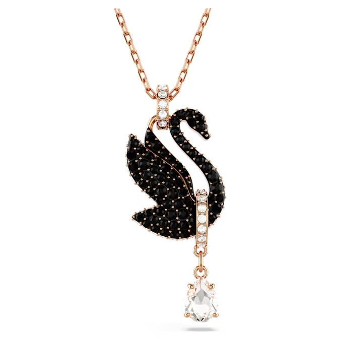 Swarovski Swarovski Swan pendant Swan, Black, Rose gold-tone plated 5678045