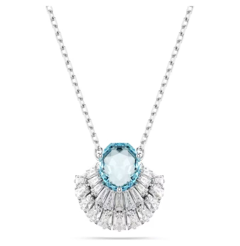 Swarovski Idyllia pendant Shell, Blue, Rhodium plated 5689195