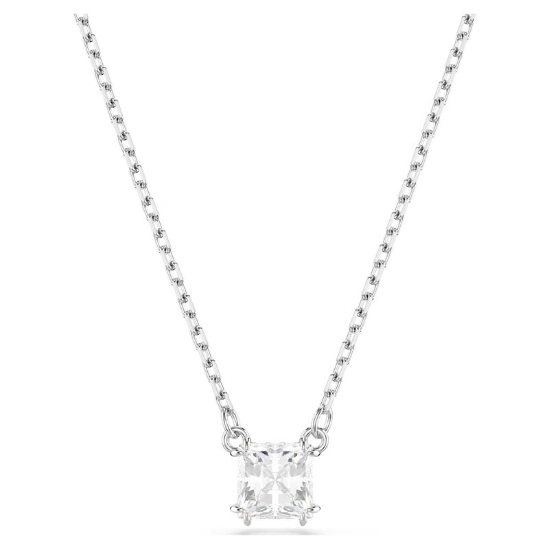 Swarovski Stilla Pendant Square Cut, White, Rhodium plated 5701903
