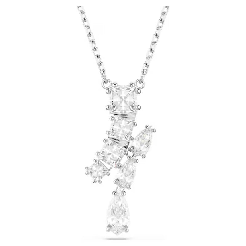 Swarovski Matrix pendant Mixed cuts, White, Rhodium plated 5700420