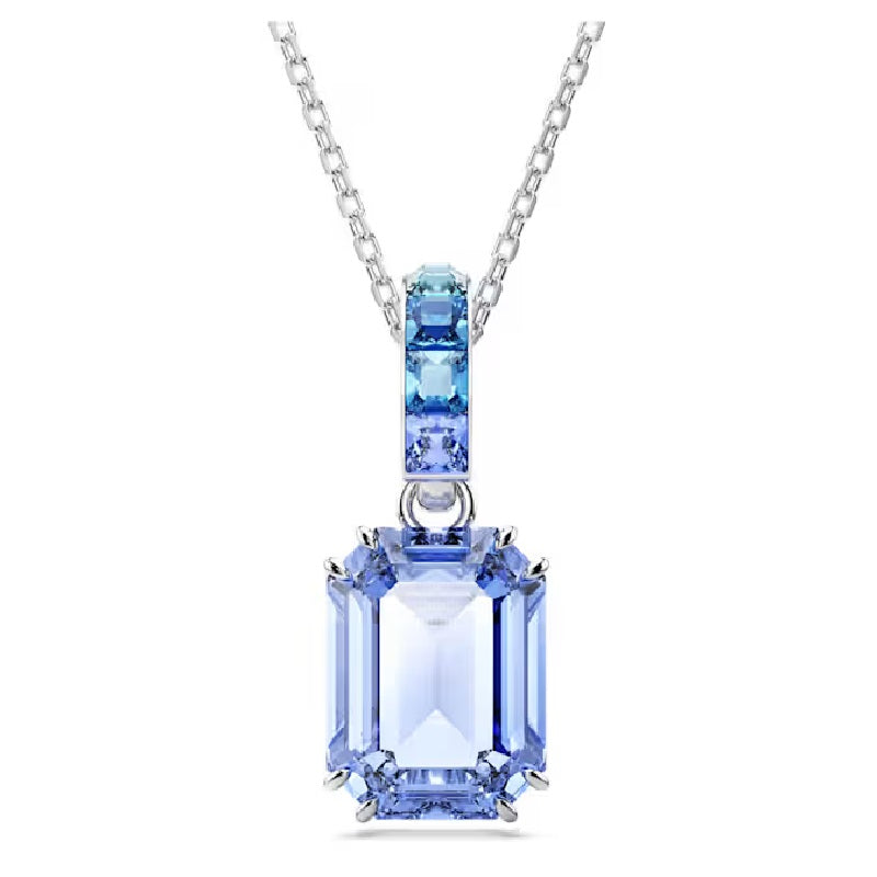 Swarovski Millenia Pendant Octagon cut, Blue, Rhodium plated 5696518