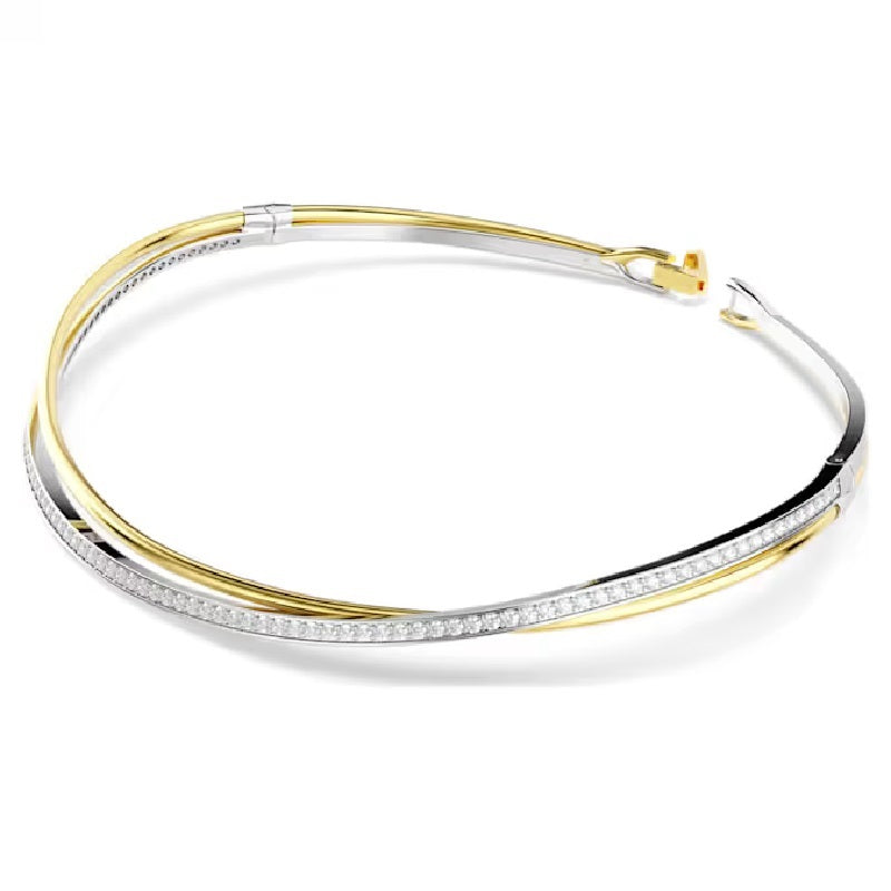 Swarosvki Hyperbola Choker Round cut, White, Mixed metal finish 5702408