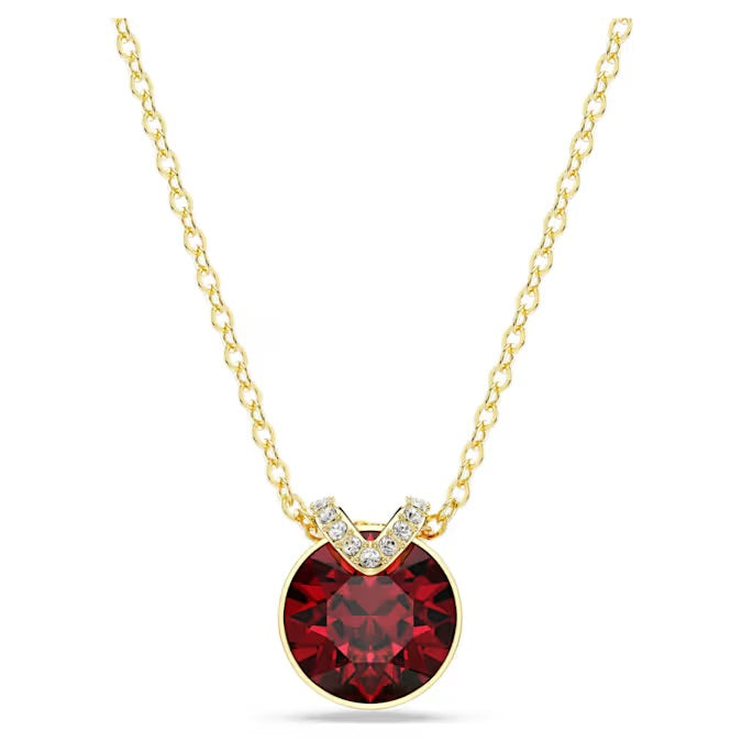 Swarovski Bella V pendant Round cut, Red, Gold-tone plated 5724287