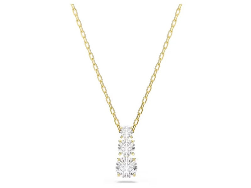 Swarovski Stilla Attract pendant Round cut, White, Gold-tone plated 5723298