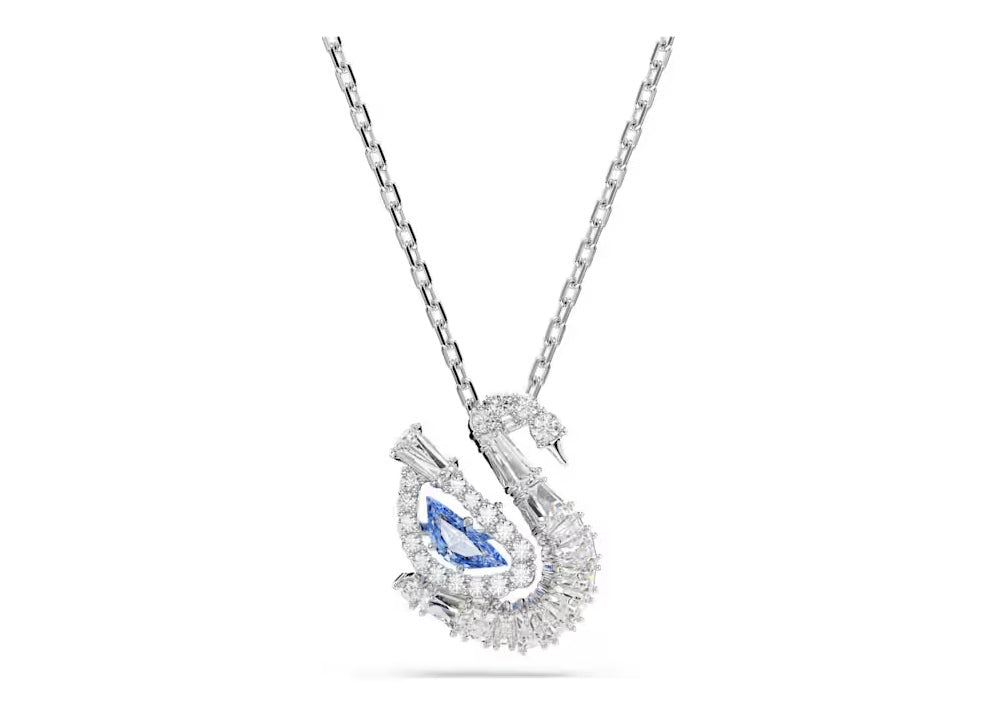 Swarovski Swan pendant Mixed cuts, Swan, Blue 5723389