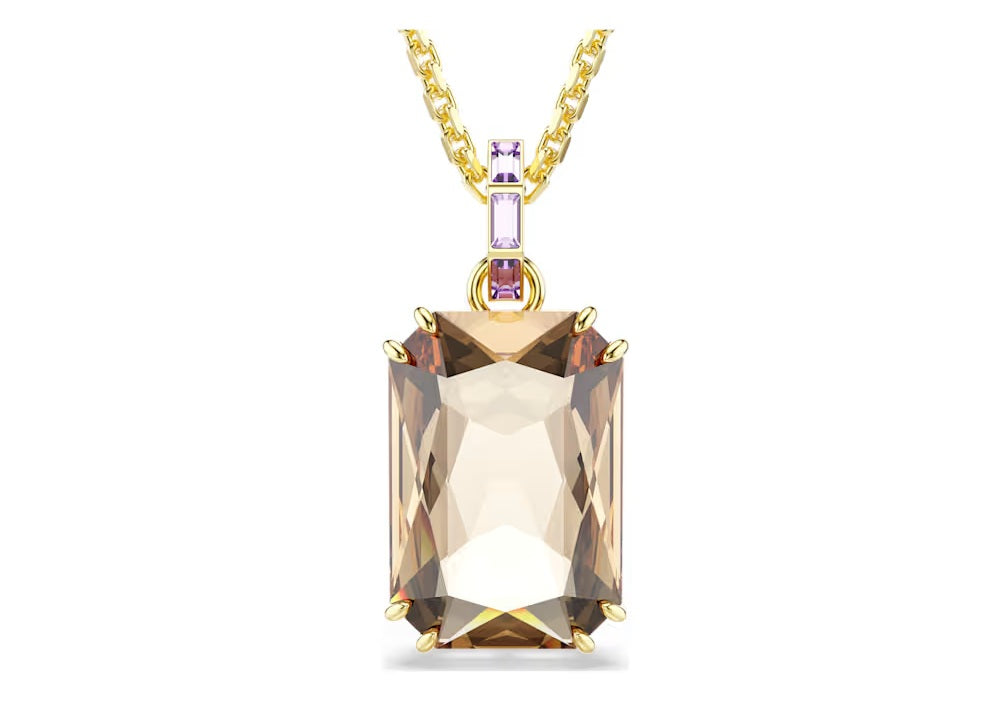Swarovski Millenia pendant Octagon cut, Caramel, Gold-tone plated 5725752