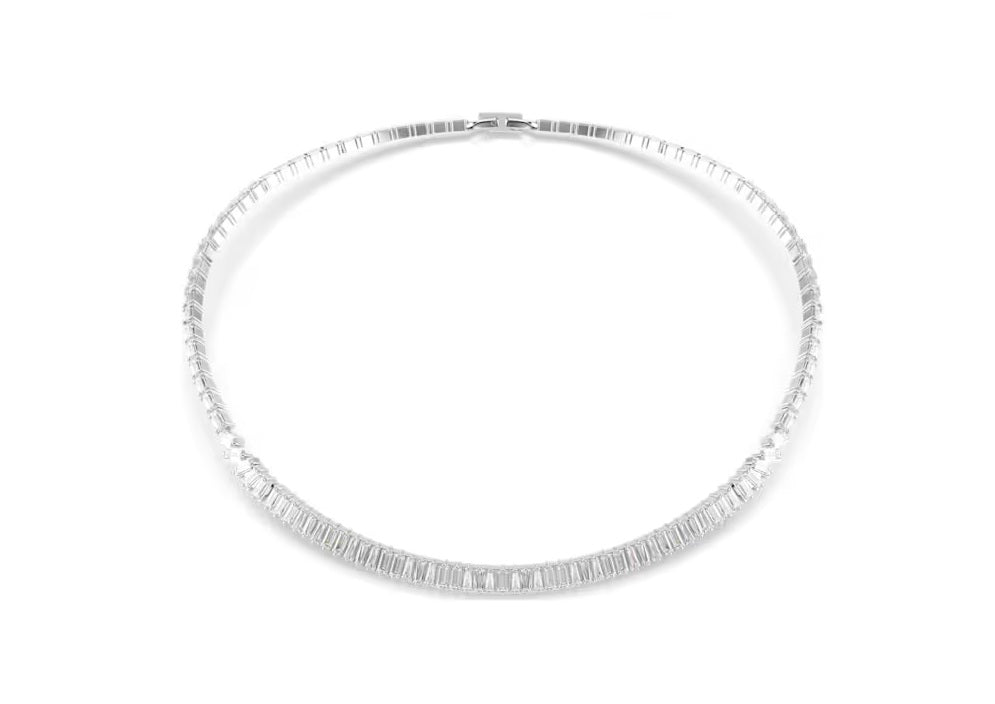 Swarovski Matrix necklace Baguette cut, White, Rhodium plated 5727111