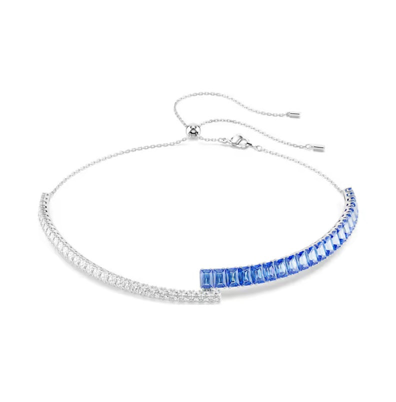 Swarovski Matrix choker Mixed cuts, Blue, Rhodium plated 5722464
