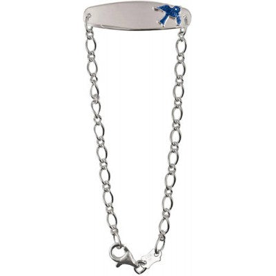 Parrys Jewellers Silver Child ID Bracelet with Blue Bird 15cm