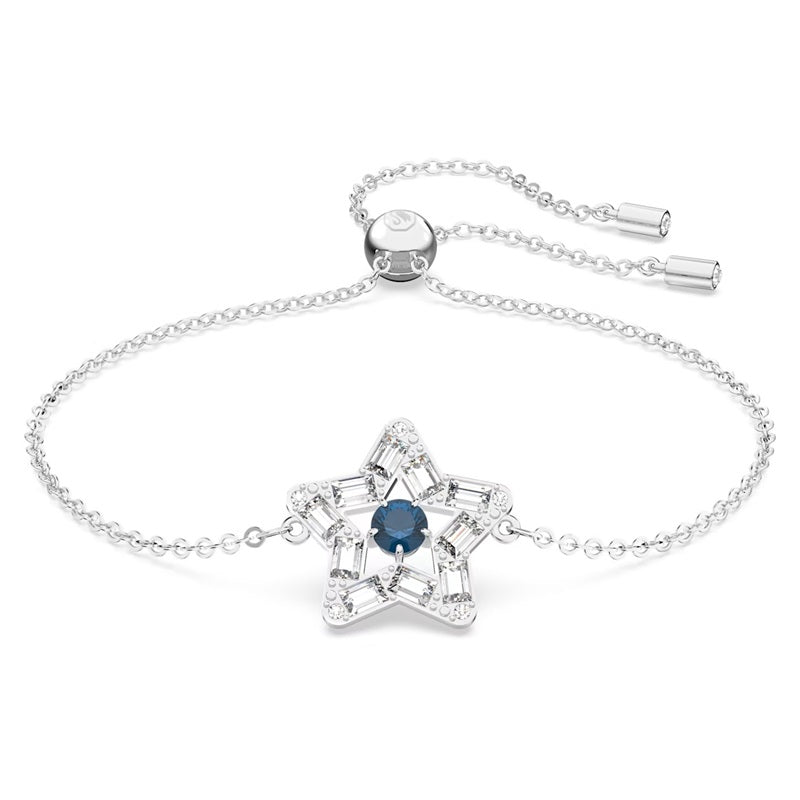 Swarovski Stella Bracelet Star, Blue, Rhodium Plated 5639187