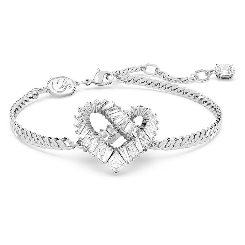 Swarovski Matrix, Heart, White, Rhodium plated bracelet 5648299