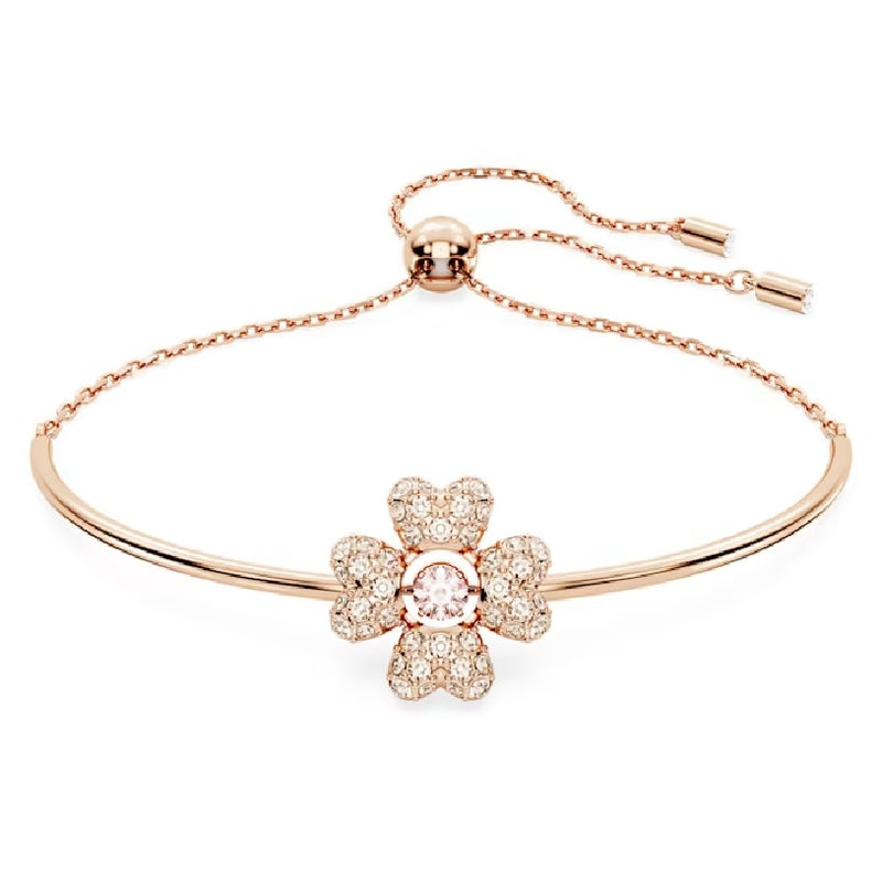 Swarovski Idyllia bracelet Clover, White, Rose gold-tone plated 5674487