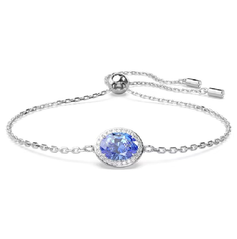 Swarovski Constella bracelet Oval cut, Blue, Rhodium plated 5671895