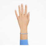 Swarovski Matrix Tennis bracelet Round cut, Blue, Rhodium plated 5648929