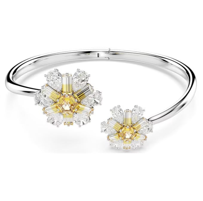 Swarovski Idyllia bangle Flower, Yellow, Rhodium plated 5679937