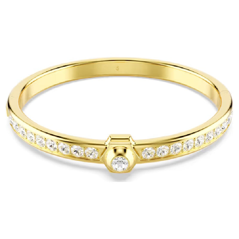 Swarovski Numina bangle Round cut, White, Gold-tone plated 5688493