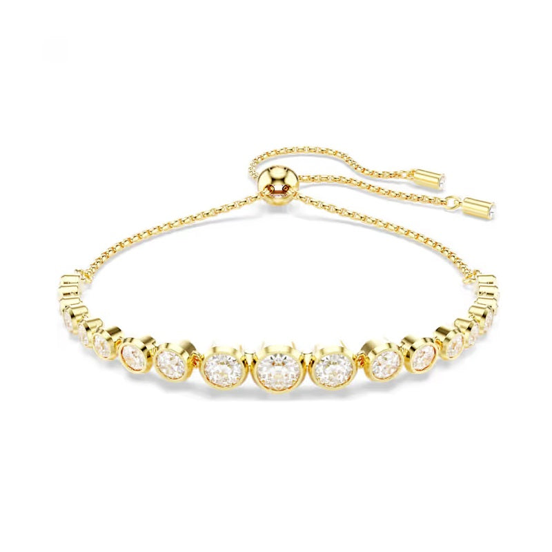 Swarovski Imber Tennis bracelet Mixed round cuts, White, Gold-tone plated 5705450