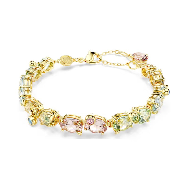 Swarovski Gema Tennis bracelet Mixed cuts, Multicoloured, Gold-tone plated 5705808
