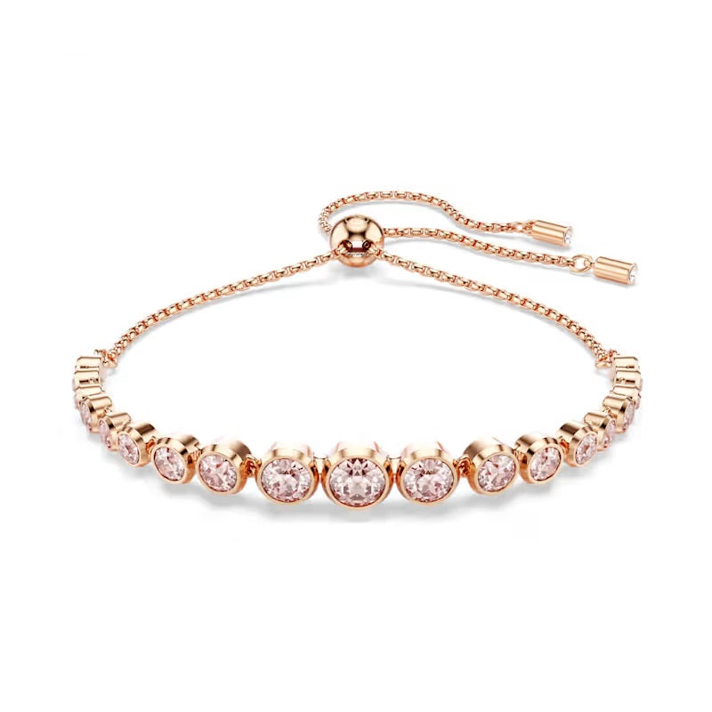 Swarovski Imber Tennis bracelet Mixed round cuts, Pink, Rose gold-tone plated 5718204