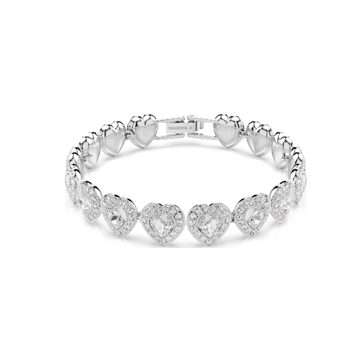 Swarovski Ariana Grande x Swarovski Tennis bracelet Mixed cuts, Heart, White, Rhodium plated 5720860
