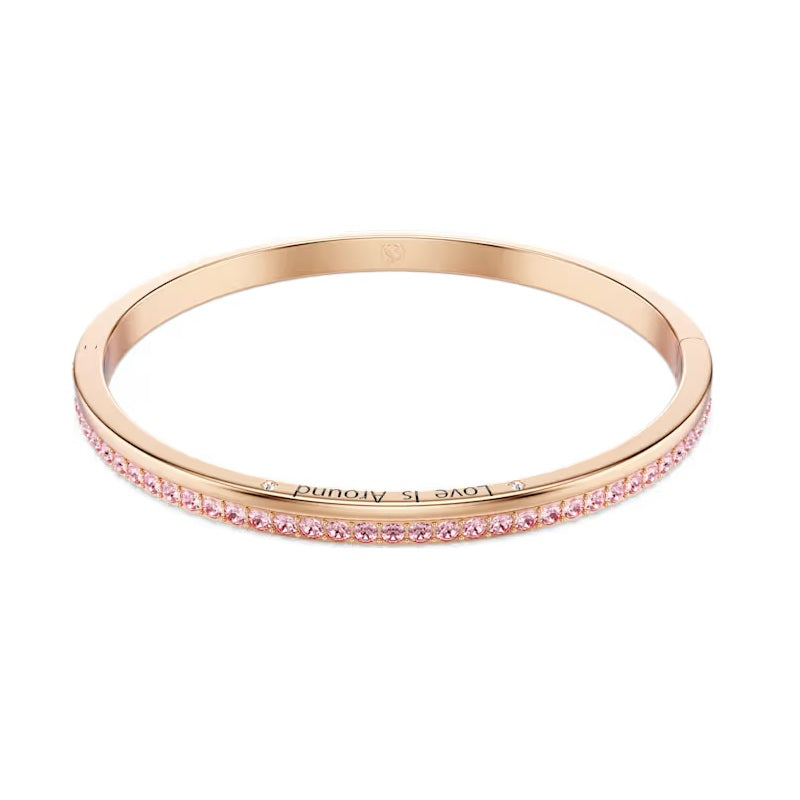 Swarovski Connexus bangle Round cut, `Love is around`, Pink, Rose gold-tone plated 5690021