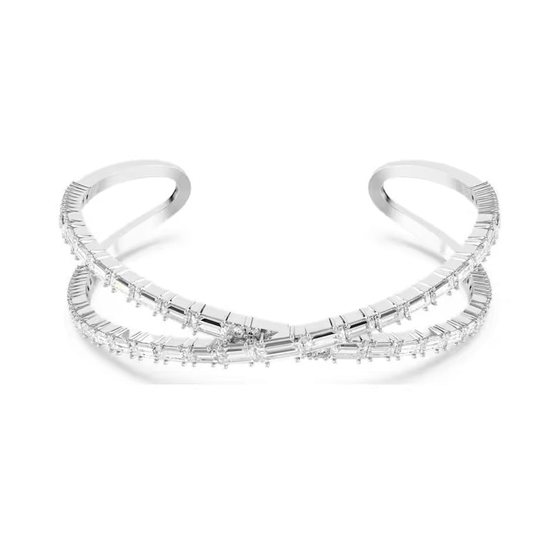 Swarovski Hyperbola cuff Infinity, White, Rhodium plated 5677626