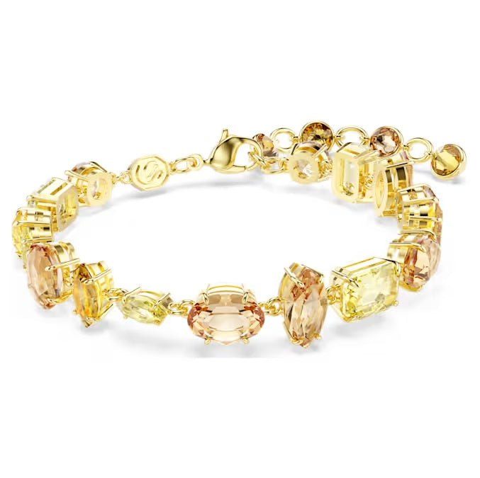 Swarovski Gema bracelet Mixed cuts, Yellow, Gold-tone plated 5718072