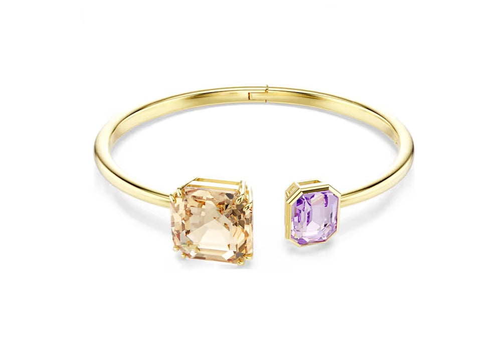 Swarovski Millenia bangle Octagon cut, Multicoloured, Gold-tone plated 5725756
