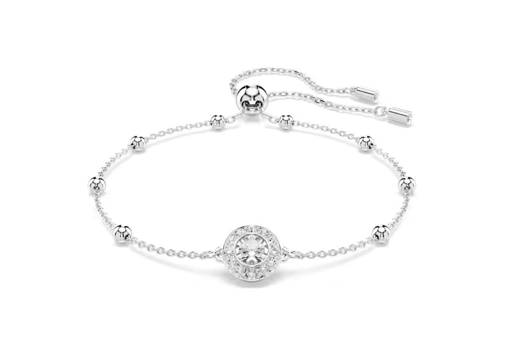 Swarovski Una Angelic bracelet Round cut, White, Rhodium plated