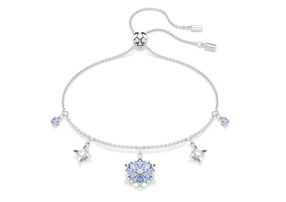 Swarovski Magic bracelet Snowflake, Blue, Rhodium plated 5734244