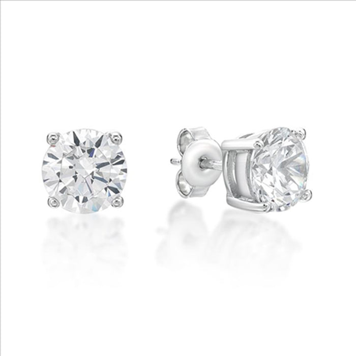 Parrys Jewellers Sterling Silver 3mm round Cubic Zirconia 4 claw stud earrings
