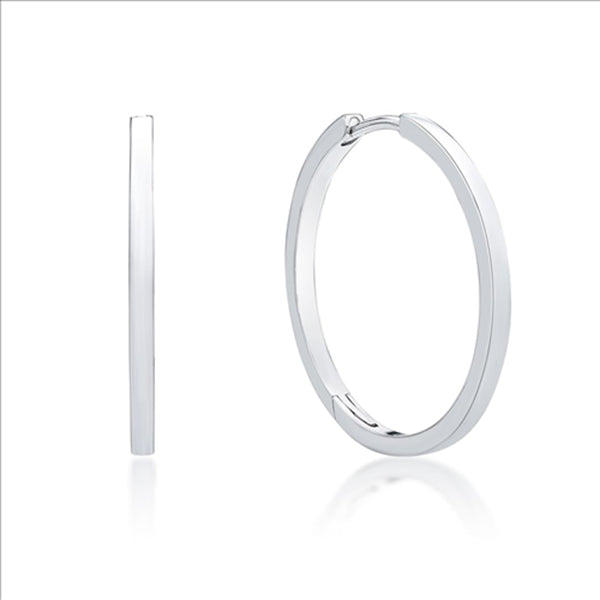 Parrys Jewellers Sterling Silver 23mm I.D. Huggie Hoop
