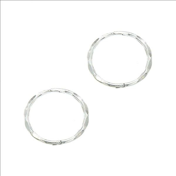 Parrys Jewellers Sterling Silver 12mm Faceted Sleepers