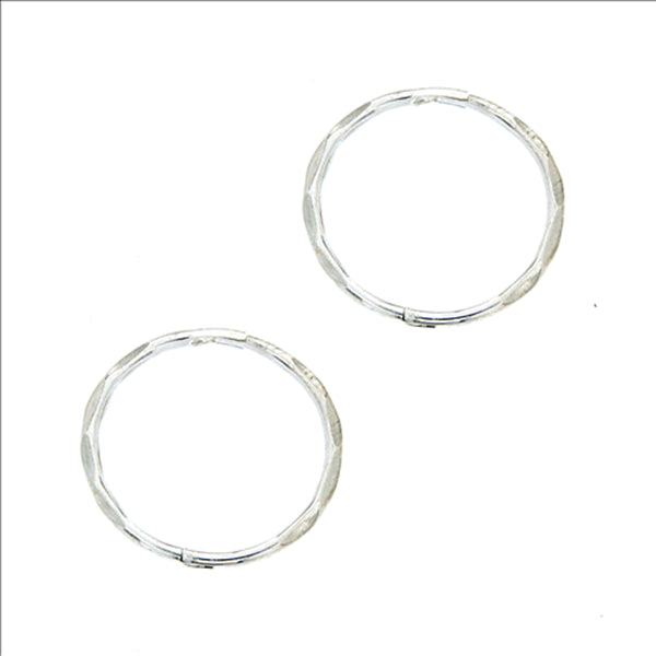 Parrys Jewellers Sterling Silver 14mm Faceted Sleepers