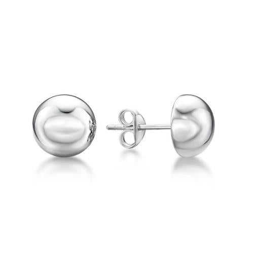 Parrys Jewellers Sterling Silver 10mm Half Round Hollow Ball Stud