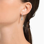 Swarovski Attract Trilogy Hoop Earrings Round Cut, White, Rhodium Plated 5416155